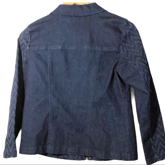 5/$25 Alfred Dunner Denim Jean Jacket Chevron 6 P - Picture 4 of 7